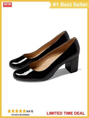 Midtown Pump Leather Block Heel Slip-On Comfort Shoe